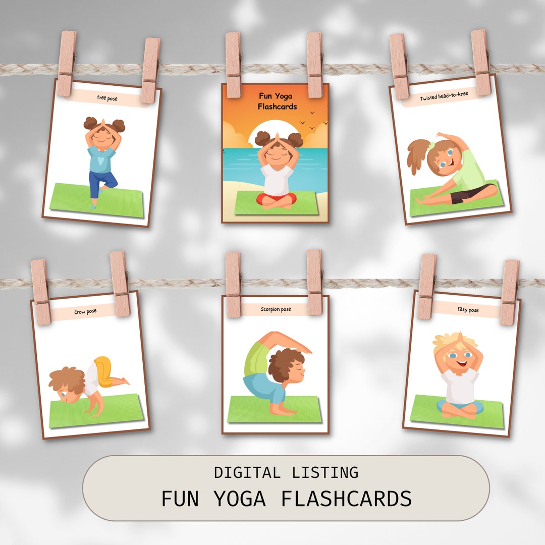Flashcards Yoga for Kids Set of 23 Yoga Poses for Kids/ Calm Cards