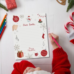 Santa Letter, Letter to Santa Printable, Santa Christmas Letter,  Dear Santa Letter