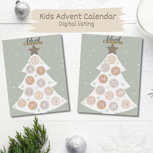 Editable Kids Advent Calendar/ Christmas Countdown Calendar Holiday tradition / Christmas gifts for Kids /Advent Calendar for Kids