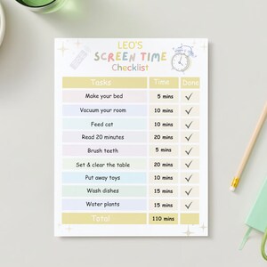 Personalized Chart for Kids, Check List Template for Kids, Canva ...