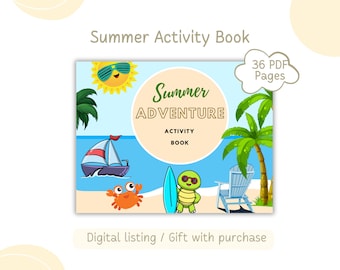 Printable Summer Activity Book for Toddlers  Quiet Book Homeschool Learning Binder