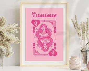 YAS QUEEN Rosa Herzkönigin Pop Art Print (Digital Download)