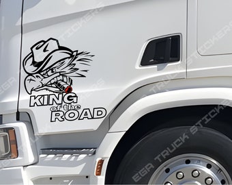 Pegatina Scania King of the Road Angry Griffin Calcomanías para camiones SCANIA R / S Vabis V8 camión x 2 - Calidad superior