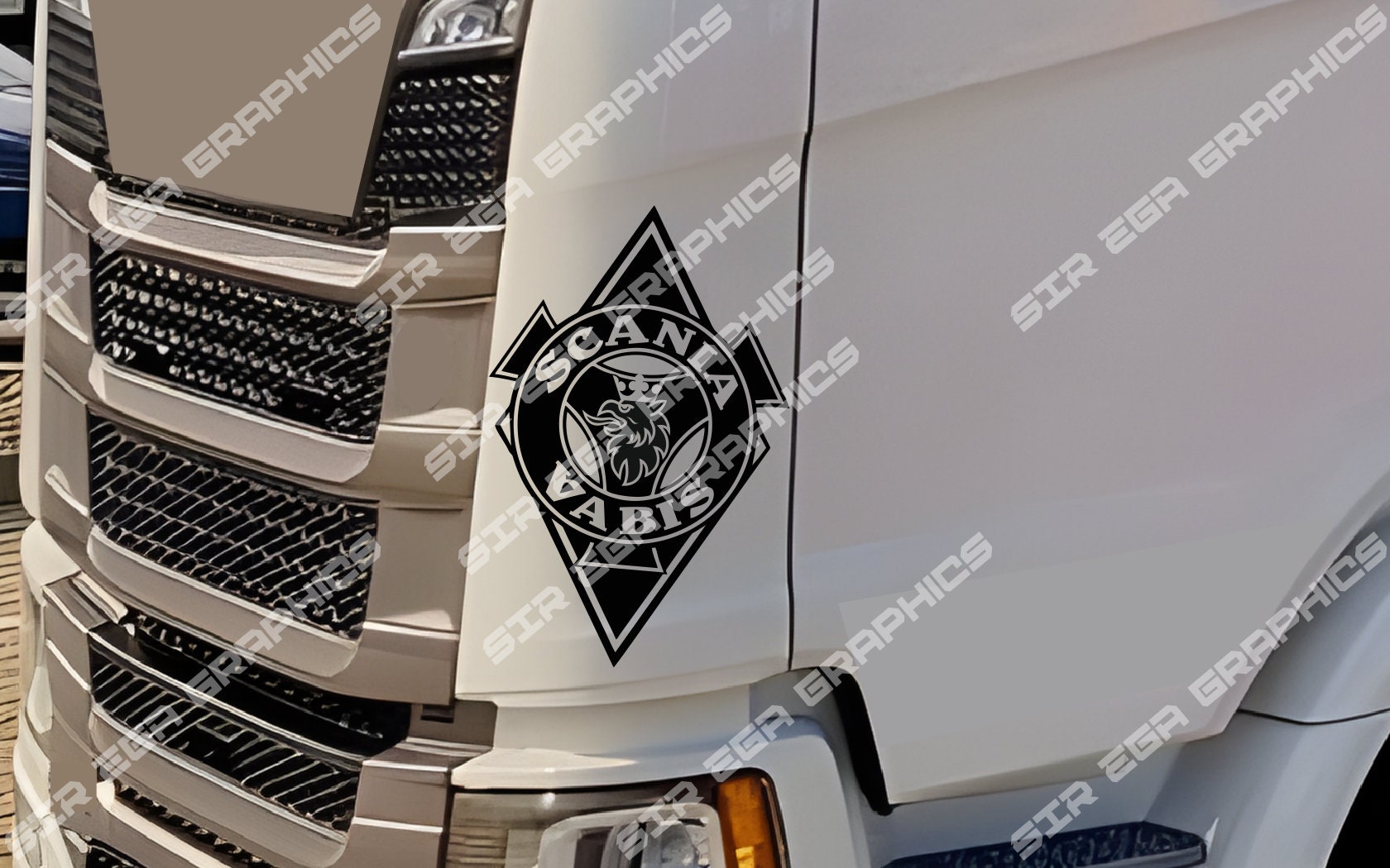 Scania Griffin Logo Sticker Decal for Truck HGV Mirror Casing Bodywork  Glass x2