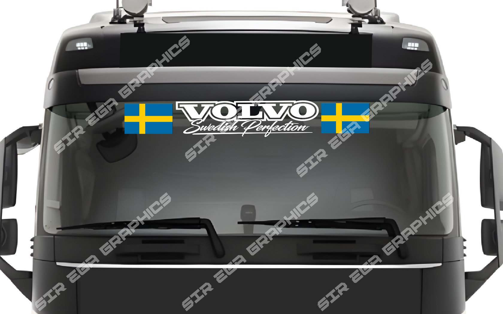 Volvo windscreen decal Swedish Perfection. Volvo truck sticker FH FM FL  FMX