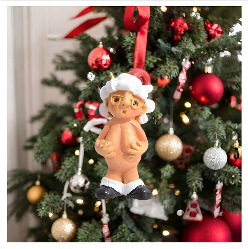 Christmas Tree Decoration Funny Naked Santa Claus Pendant, Xmas Tree