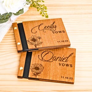 His and Her Vow Books, Wooden Vows Book , Birth Flower Vows Booklet, Bride Vow Books, Groom Vow Books, Wedding Vow Books, His Vows, Her Vows