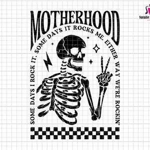 Motherhood Svg, Motherhood Sometimes I Rock It Sometimes It Rocks Me Svg, Gift For Mothers Day Svg, Mom Life Svg, Checkered Motherhood Svg
