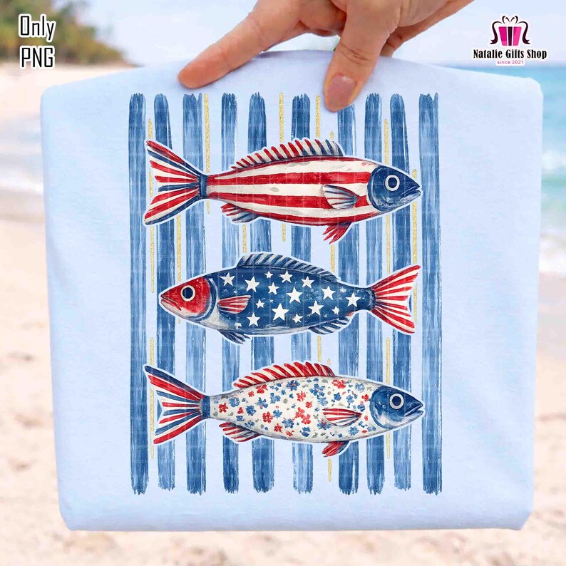 Hello July Fish Frame Bass Fishing Png, Happy 4th of July Png, Stripes Patriotic Fish Png ...