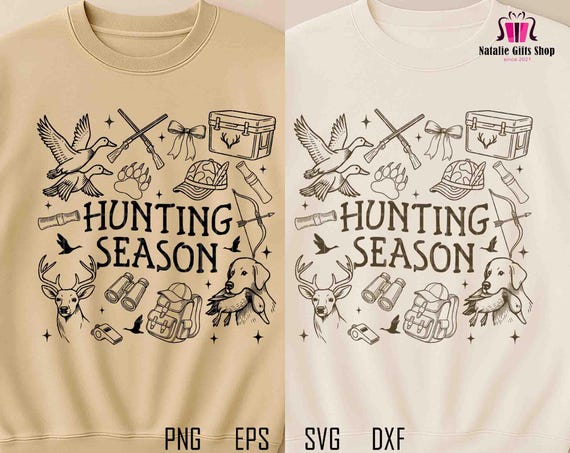 Hunting Season Svg, Deer Hunting Svg, Duck Hunter Svg, Hunting Doodle Svg, Preppy Hunting Svg, Vintage Outdoors Svg, Hunting Lover Gifts Svg