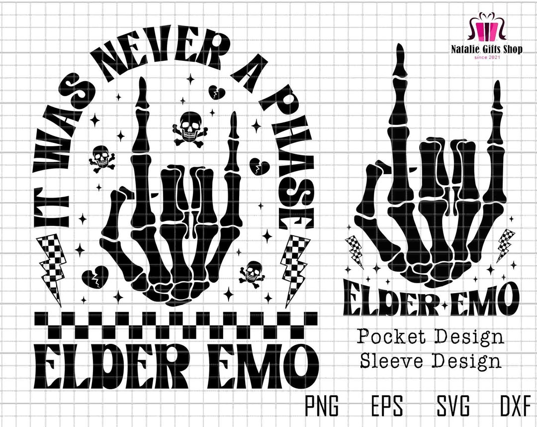 It Was Never A Phase Elder Emo Svg, Elder Emo Gift, Emo