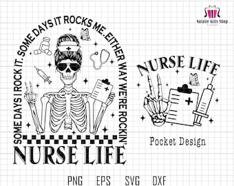 Certains jours, ça me déchire Svg, infirmière berçante Svg, infirmière squelette drôle, Svg infirmière mode vie, Svg maman squelette, infirmière Svg