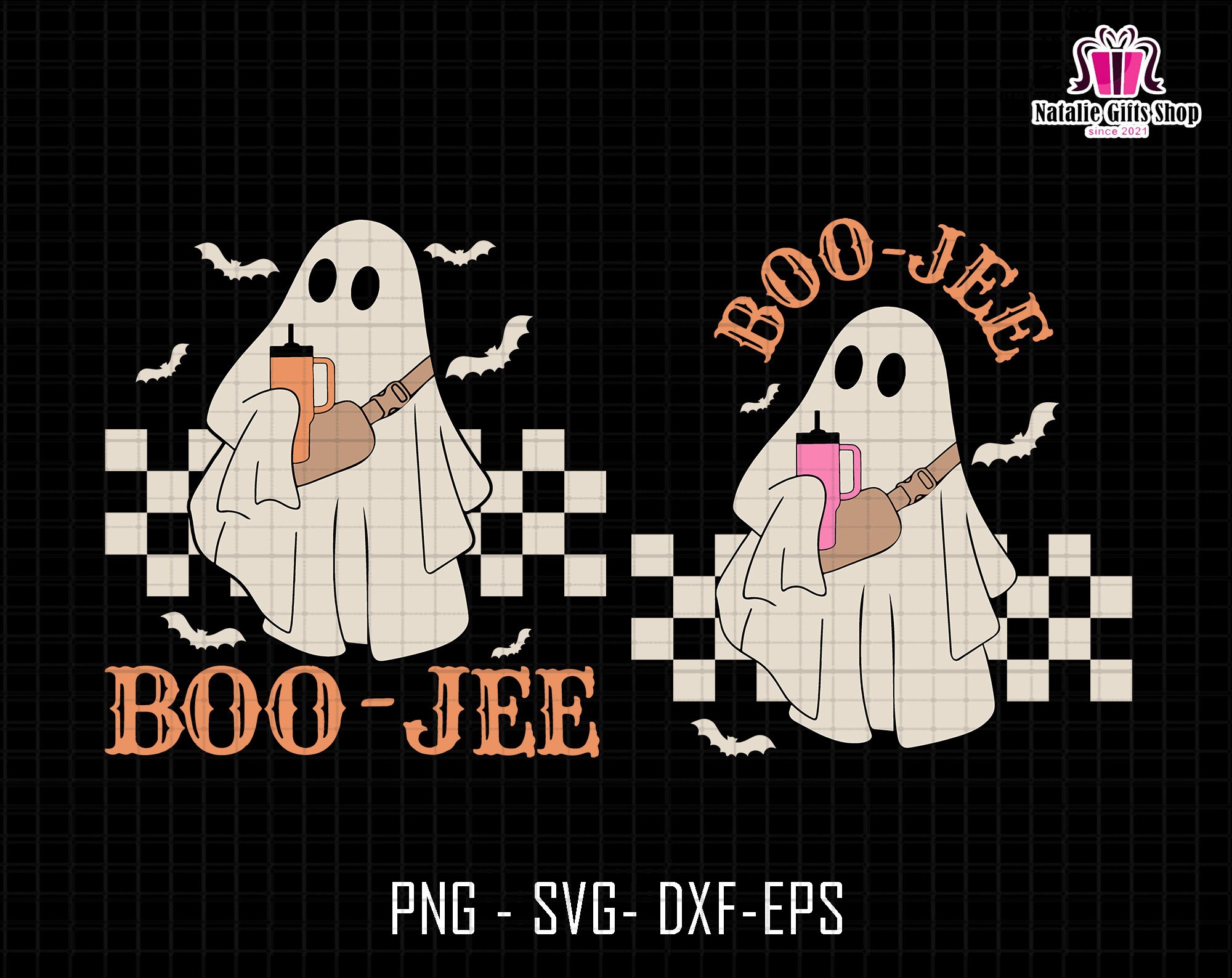 Boo-Jee Stanley funny halloween Tumbler Ghost' Sticker