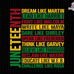 Juneteenth Dream Like Svg Png, Juneteenth 1865 Svg, Juneteenth Svg,  Melanin Svg, African American, Black History Month, Emancipation PNG