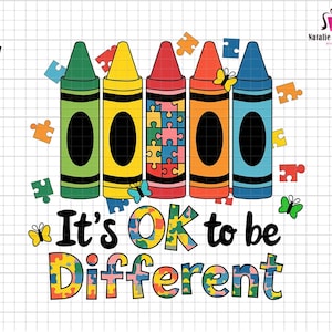 It&#39;s Ok To Be Different Autism Crayon Png, Autism Teacher Png, Puzzle Pieces Png, Autism Support Png, Autism Advocate Png, Special Education