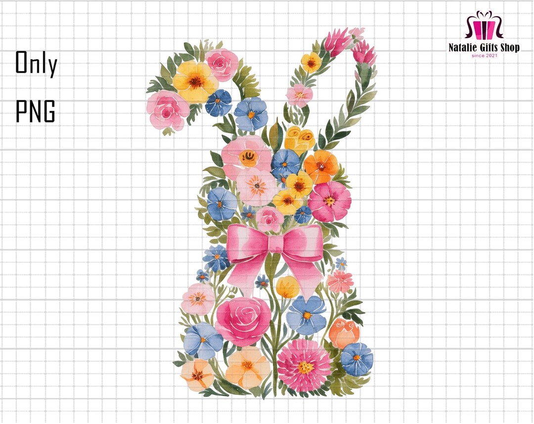 Spring Floral Bunny Png, Easter Coquette Bow Png,happy Easter Png ...