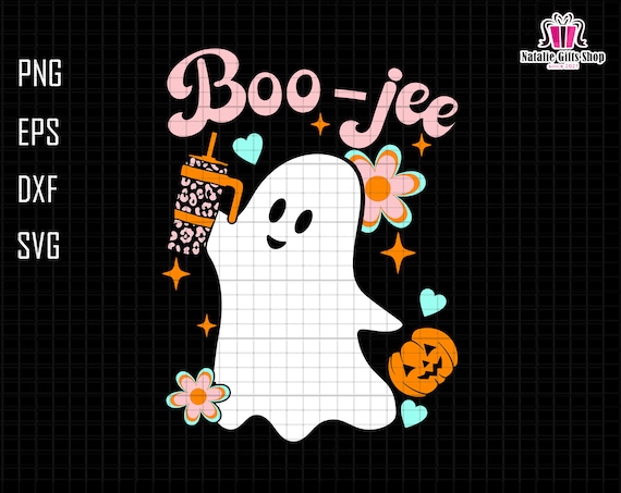 Boo Jee Svg, Boo Stanley Tumbler, Boojee Ghost Svg, Cute Ghost Svg, Spooky Season svg, Halloween Shirt Svg, Retro Halloween, Funny Ghost