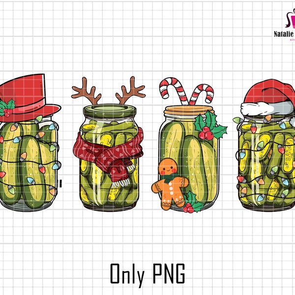 Retro Canned Pickles Christmas Light PNG, Homemade Pickle Jar Png, Pickle Lover PNG, Canning Season Png, Sublimation Only, Instant Download