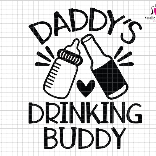 Daddy's Drinking Buddy SVG, Cute Beer Stein Cheers Baby Bottle Svg, New Dad Design Svg, Dad And Baby Svg, Newborn Svg, Father's Day Svg