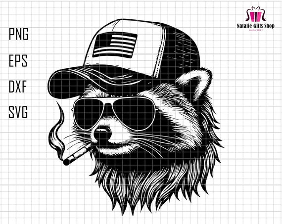 Raccoon Mullet Trucker Hat Svg, Funny Raccoon Svg, Raccoon Smoking Svg,  Hunting Fishing, Sarcastic Saying Svg, Funny Trash Panda Merch Svg