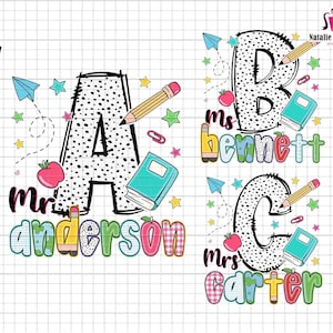 Personalisierter Lehrer Png, Benutzerdefinierter Lehrername Png, Benutzerdefinierter Schülername Png, Zurück in der Schule Png, Erster Schultag Png, Schule Sublimation