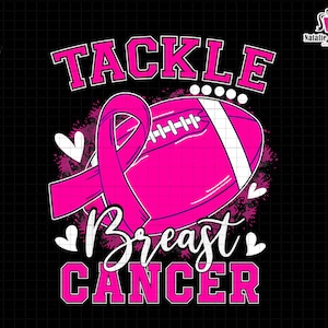 Tackle Football Pink Png, Ribbon Breast Cancer Awareness, Tackle Cancer Png, Football Season Png Sublimation, Pink Ribbon, Instant Download