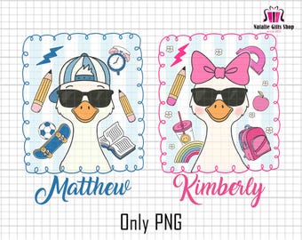 Personalized Back To School Png, Custom Silly Goose Png, Custom Teacher Png, First Day Of School, Preppy Teacher Png, Teacher Appreciation