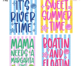 Retro Beach Life Png Bundle, Striped Summer Png, Colorful Summer, Lake Pool River, Summer Break Png, Mama Needs A Margarita, It's River Time
