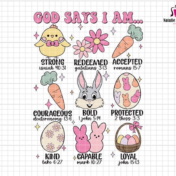 God Say I Am Easter Svg, Easter Christian Svg, Jesus Easter Svg, Happy Easter Day Svg, Easter Bunny Svg, Bible Verse Easter Svg,Easter Bunny