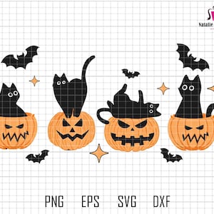 Black cat and pumpkin design Svg, Cute Halloween pumpkin Svg, halloween cat Svg, children shirts designs, Cat Lover Svg, Trendy Halloween