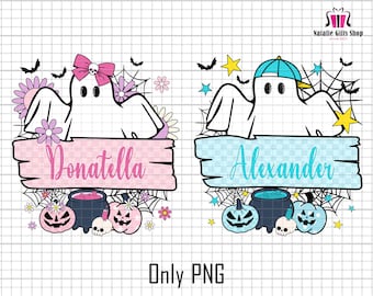 Personalisierte Süßes oder Saures Png, benutzerdefinierte Mädchenname Png, benutzerdefinierte Jungenname Png, gruselige Saison Png, trendige Halloween Png, benutzerdefinierte Kindergeist Png