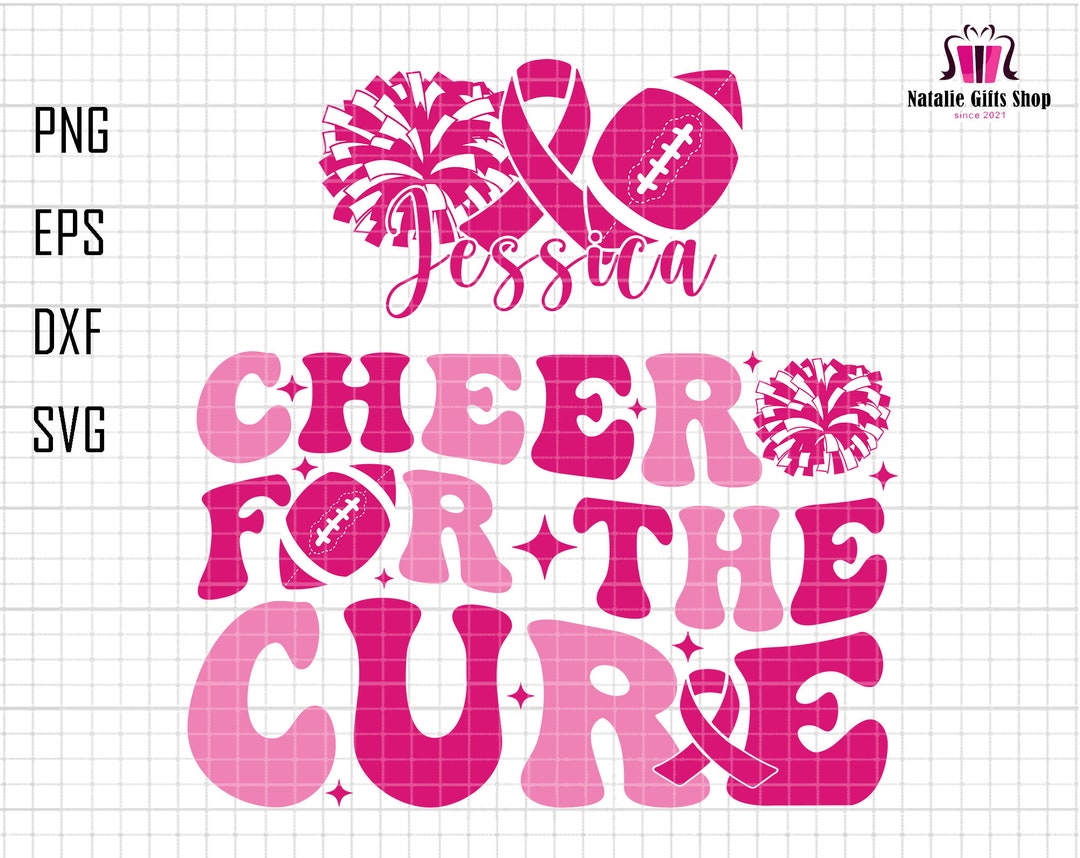 Personalized Cheer for the Cure Svg, Custom Breast Cancer Svg, Cancer