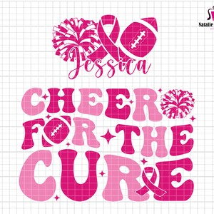 Personalized Cheer for the Cure Svg, Custom Breast Cancer Svg, Cancer