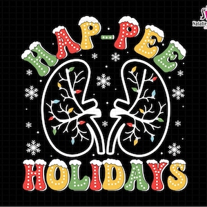 Hap-Pee Holidays Svg, Kidney Christmas Lights Svg, Christmas Nurse Svg, Hemodialysis Xmas Svg, Kidney RN Png, Nephrology Xmas,Dalmatian Dots