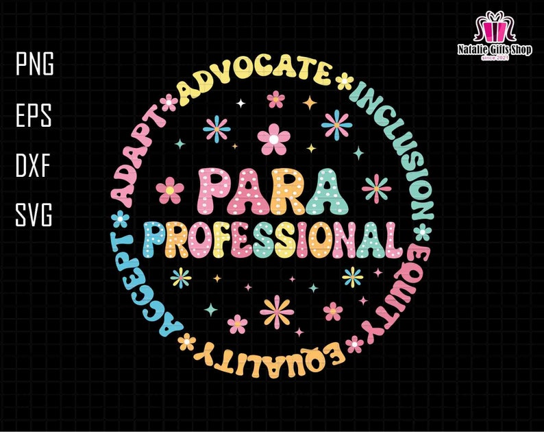 Paraprofessionell Svg, Para-skjorta Svg, Retro Lärare Svg, Tillbaka till skolan Svg, 1:a dagen i skolan Svg, Para Tour Svg, Dalmatinerprickar bild 1