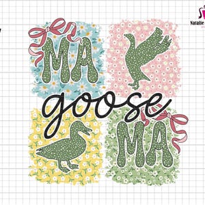 Mama Goose Png, Retro Floral Mama Bow Png, Mama Goose Est 2025 Png, Preppy Girly Png, Goose Lover Png, Funny Goose Png, Silly Goose Png