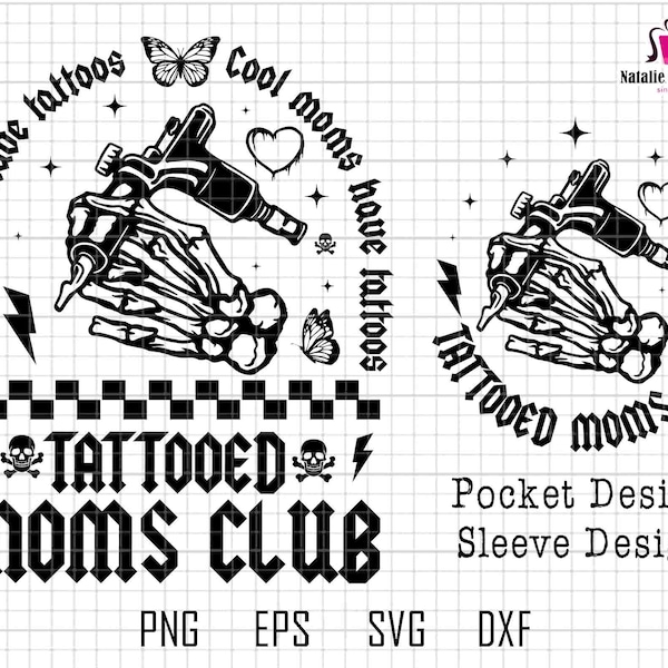 Tattooed Moms Club Svg, Cool Moms Have Tattoo Svg, Mental Health Svg, Mother's Day Svg, Mom Life Svg, Best Mom Ever Svg, Tattooed Lover Svg