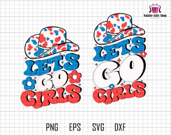 Howdy American Svg, Let's Go Girl Svg, American Girl Svg, Independence day, America Western, Patriotic Svg, Cowgirl Hat Svg, 4th Of July Svg