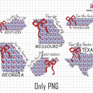 Für Die Liebe Von Texas, Georgia, Kentucky, Missouri Png, Bundesstaat Amerika Map Bundle, Amerika Map Floral, Rot Weiß Blau Png, Gedenktag Png