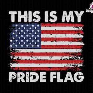 May include: A distressed American flag design with the text "This is my pride flag".