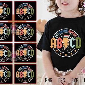 Back to School Svg Bundle, ABCD Grade Rock Svg, First Day of School Svg, Retro Teacher Svg, RocknRoll Teacher Svg, Pencil Lightning Bolt Svg