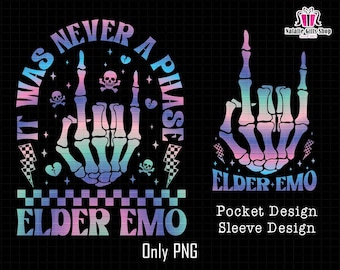 Nunca fue una fase Elder Emo Png, Elder Emo Gift, Emo Night Png, Emo Mom Png, Millenial Png, Día de las Madres, Emo Mama Png, Mama Funny Rocking