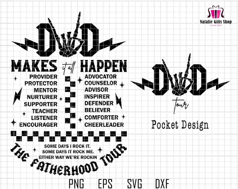 Dad Tour Make It All Happen Svg, The Fatherhood Tour Svg, Dad Life Svg, Shirt for Dad, Father's Day Svg, Tour Gifts, Pregnancy Reveal Svg image 1