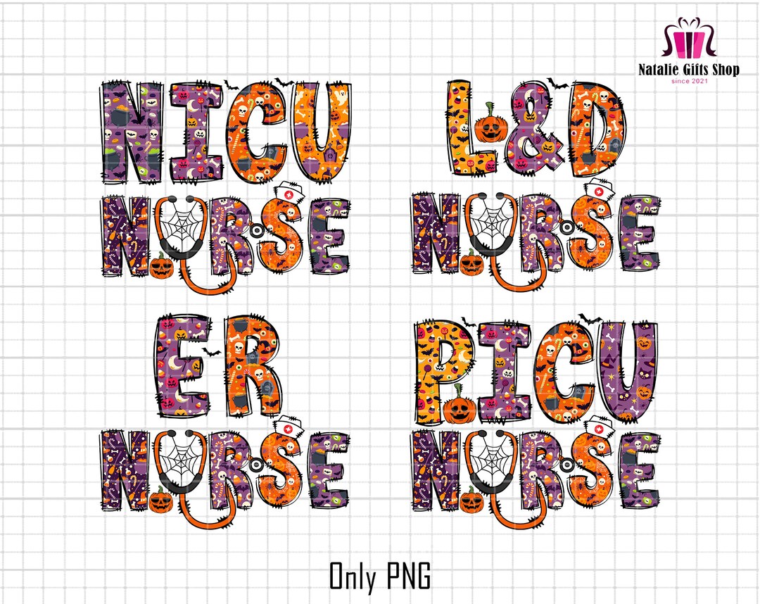 Halloween Nurse Png Bundle, Nicu Nursepng, Hospital Halloween Png, Picu ...