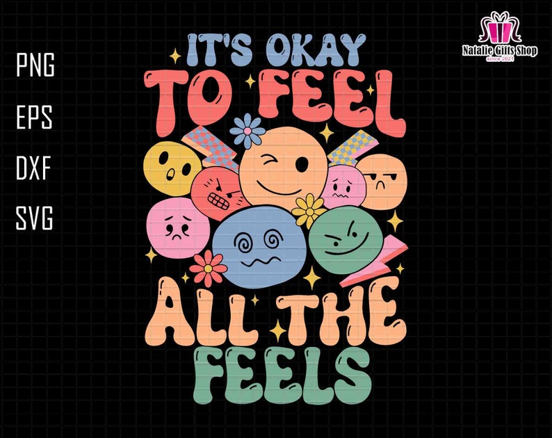 To Feel Included Icon It's Okay to Feel All the Feels Svg, Funny Svg for Women, Mental Health ...