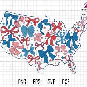 Amerikaanse kaart Bow Svg, Freedom Svg, Amerikaanse vlag Svg, 4 juli Svg, USA patriottische Svg, Independence Day, USA Pride Svg, American Girl Svg