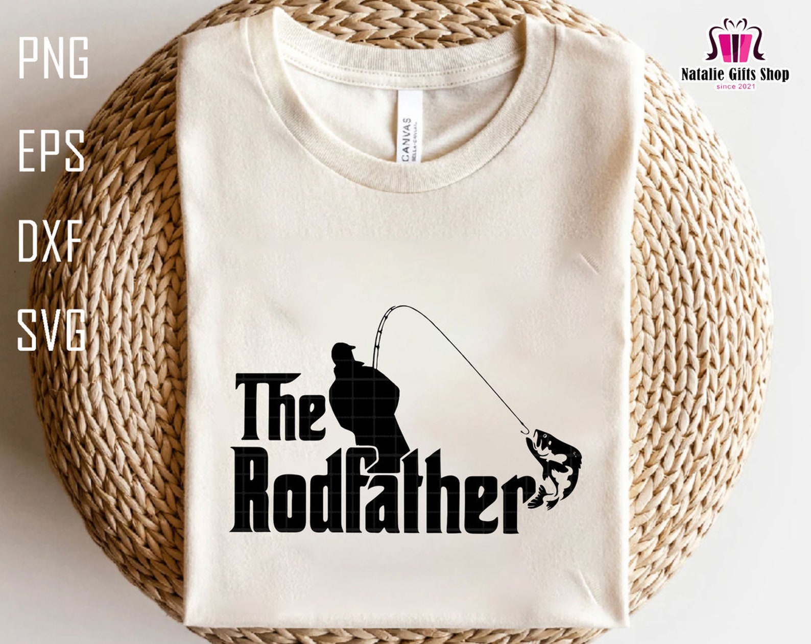 The Rodfather Svg, Father Svg, Gift for Fishing Dad Svg, Retro ...
