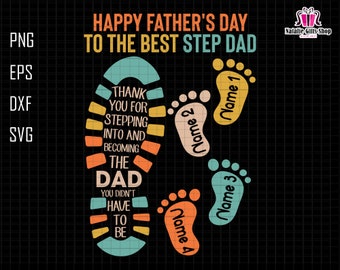Personalized Stepdad Svg, Custom Dad Svg, Stepped Up Dad Svg, Best Stepdad Svg, Bonus Dad Svg, Gift For Step Up Dad Svg, Father's Day Svg