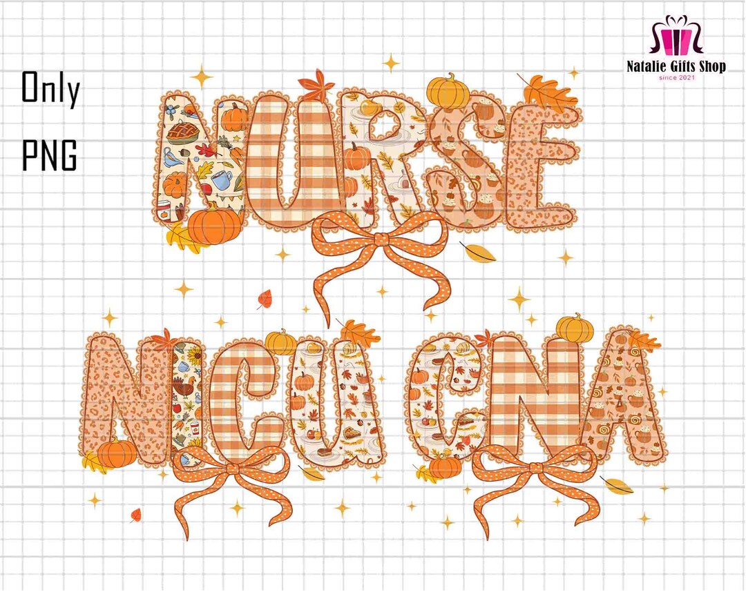 Fall Nurse Background Coquette Fall Nurse Lace Png Bundle, Nicu CNA Png, Preppy Nurse Fall ...
