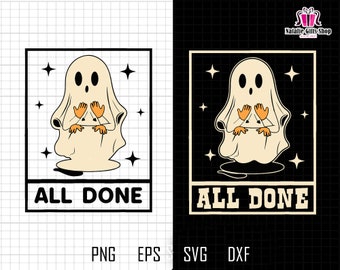 All Done Svg, Sign Language Speech Svg, Halloween Ghost Teacher Sped, Speech Therapy, Speech Therapist, SLP Ghost, Language Pathologist Svg